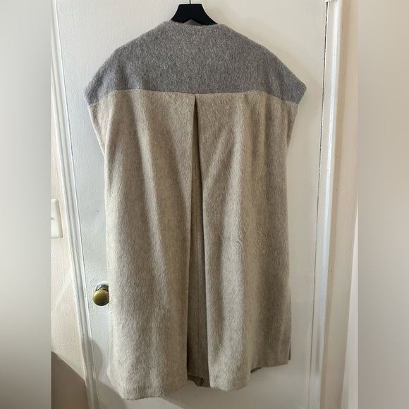 Anna Seravalli Grey/Tan Two-Tone Coat Vest - Picture 4 of 9